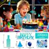 100 Stück Geburtstag Buntes Konfetti Dekorationen Papier Ballon & Hut Ausschnitte Tischstreu Happy Birthday Dekoration Partyzubehör