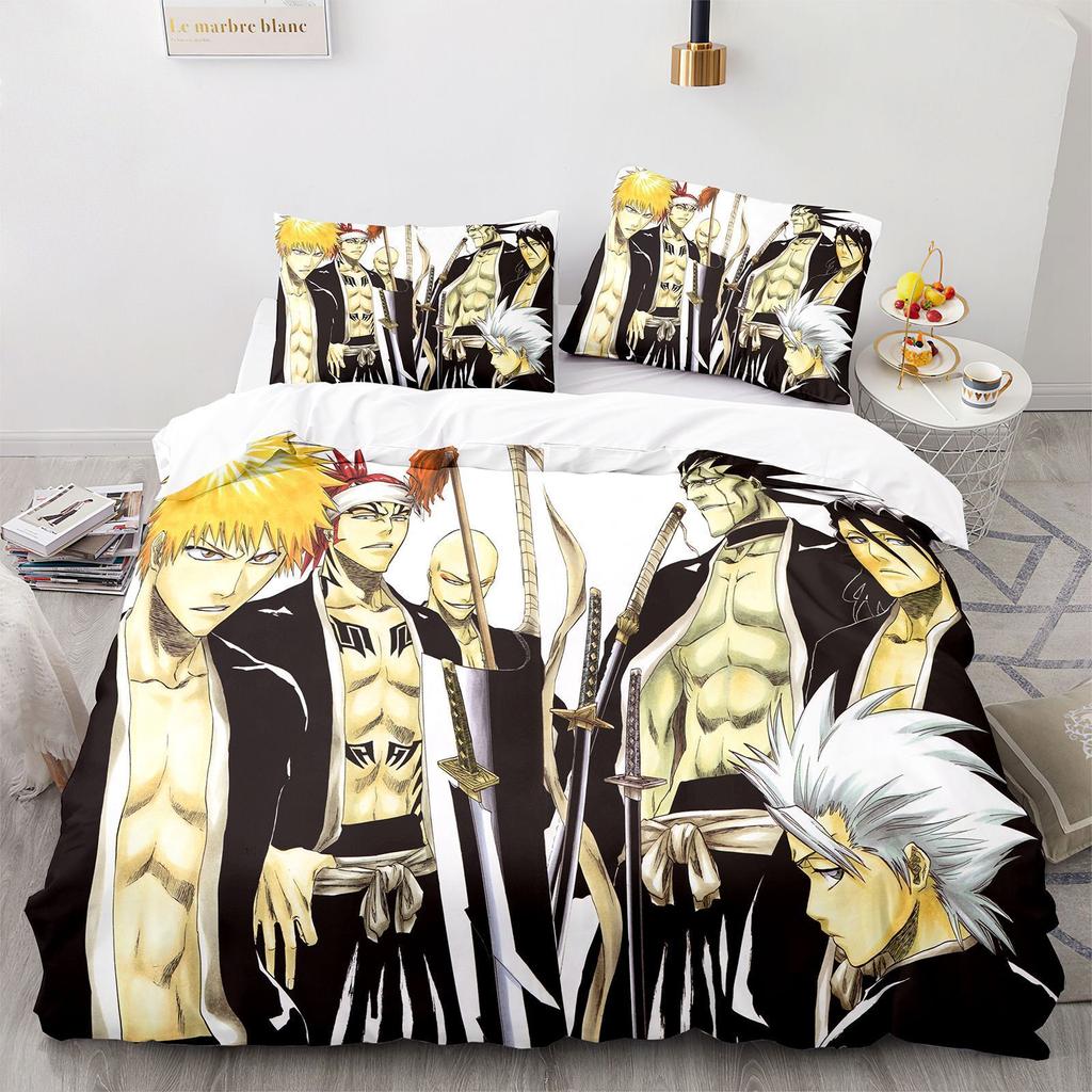 Bleach Mugetsu Ichigo 3D-Bettbezug, Bettwäsche-Set, Kissenbezug, Steppdecke, Einzelbett, Doppelbett