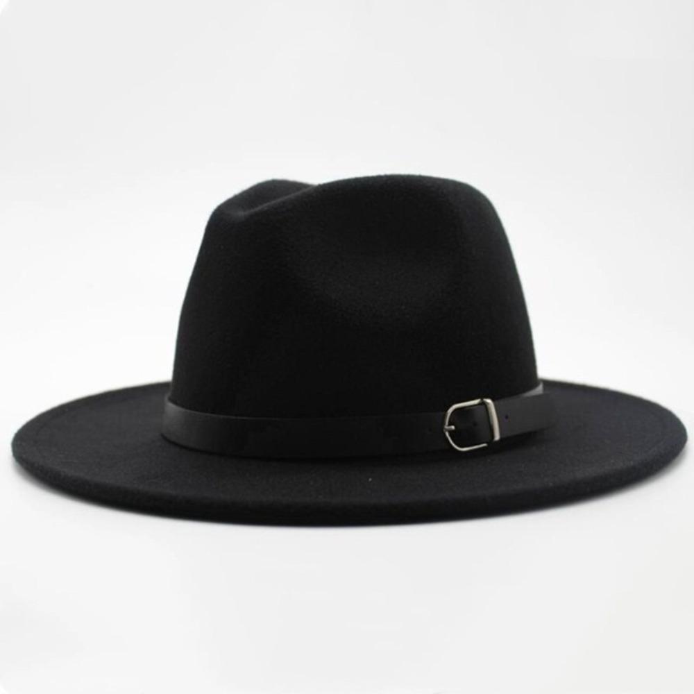 Formal Occasion British Fedora Hat Solid Color Woolen Hats Winter Felt Hats  Autumn and Winter