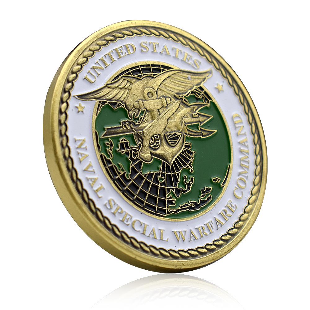 Navy Special Operations Command Challenge Coin, United States Navy, Air, and Land Badges, Army Commemorative Medal, American Bronze Medal