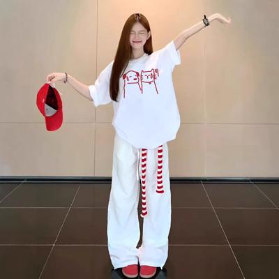 Fat Mm Pure Cotton White Short-sleeved T-shirt Women's New Popular Summer Design American Half-sleeved Loose Top