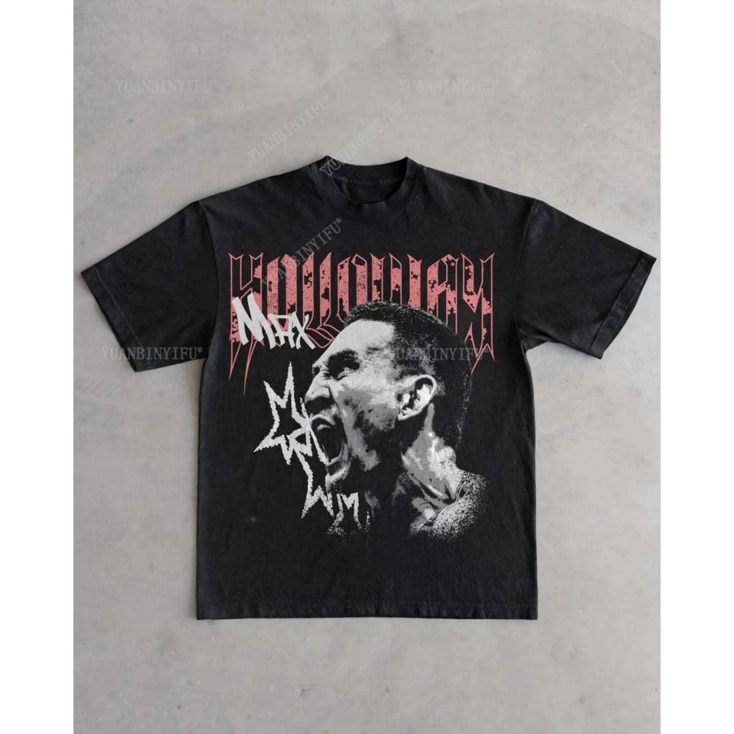 

Max Holloway T-Shirt_ Fight Night Graphic Tee, Fighting Fan Gift cotton Vintage round neck Streetwear Tees Short Sleeve S разноцветный