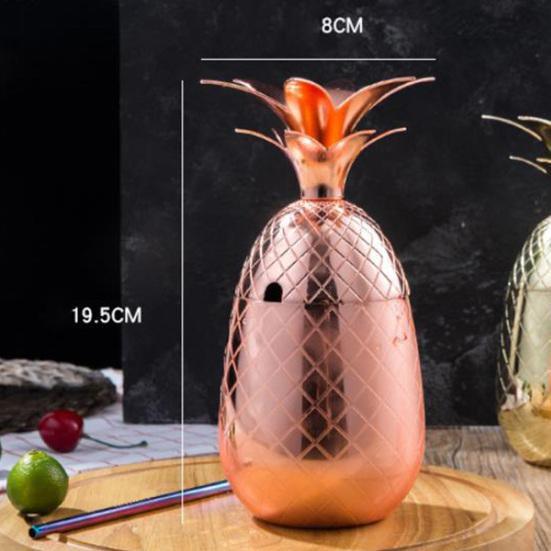 Taza de Cobre Forma de Piña Moscow Mule 550ml para Cócteles Café Leche Bebidas