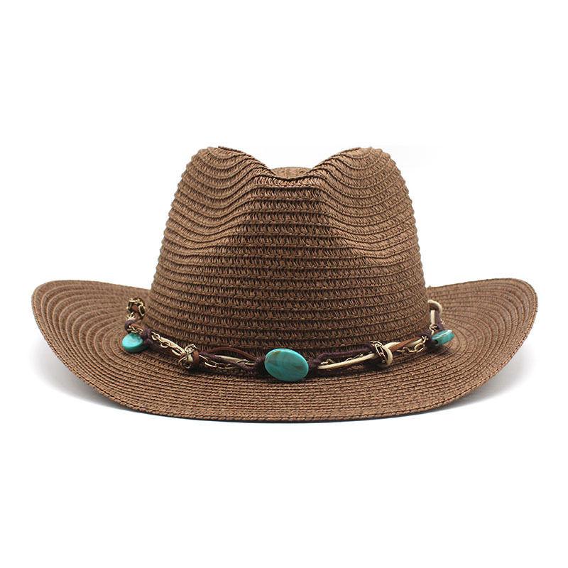 Summer Outing Hat Western Cowboy Hat Shell Fringed Decorative Jazz Hat Beach Visor