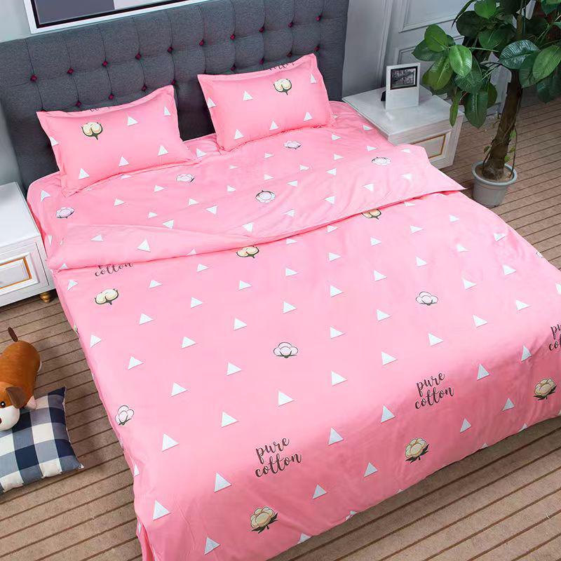 Cotton Dormitory Bedding Set: 3-Piece Quilt Cover and Single Sheet for Student Single Bed.