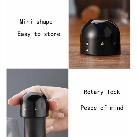 Wine Stopper Rotate And Lock Unlock Leak-proof Reusable Freshness Flavor Keeping Champagne Bottle Sealer Saver Cork Kitchen Supplies