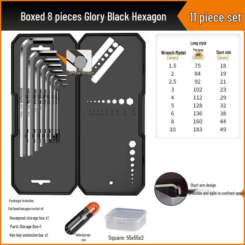 Universal Hex Wrench Set - 6-Point Screwdriver & Extendable Hex Tool
