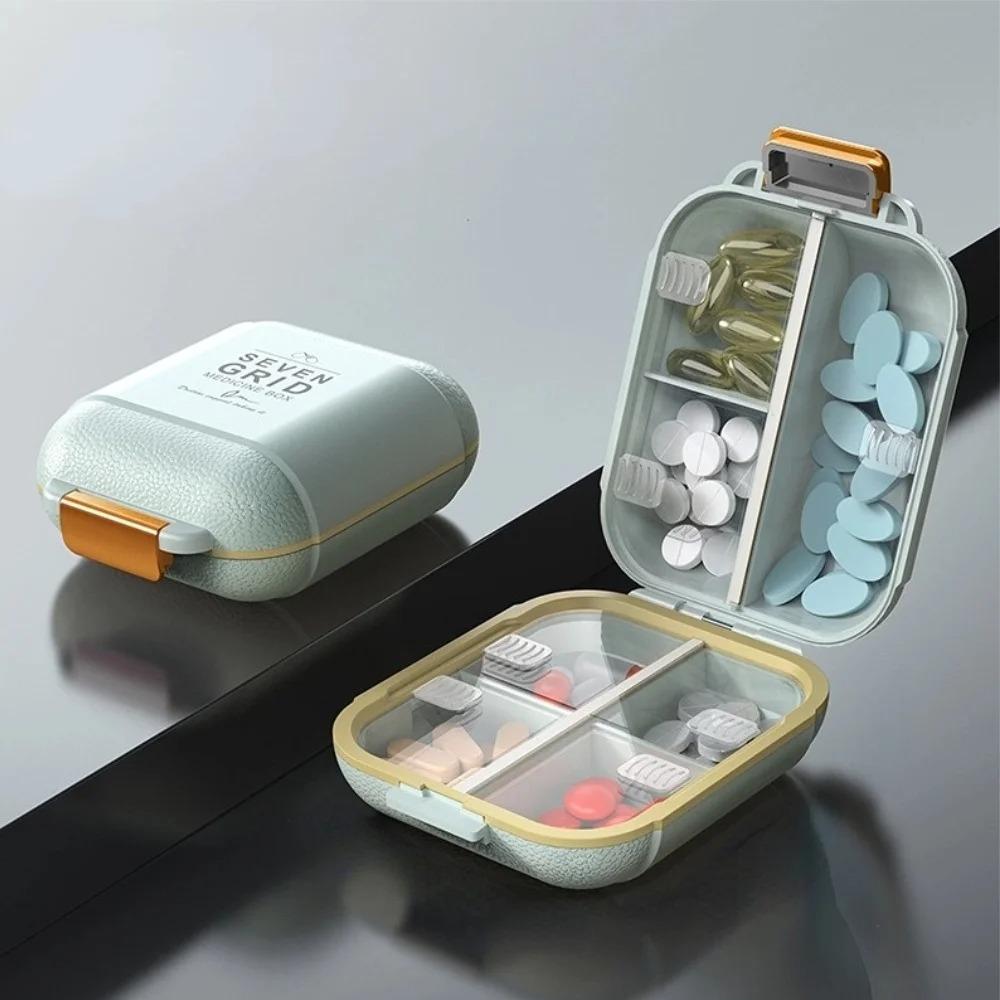 New Hot Small Premuim Portable Travel 7 Days 7 Grids Pill Container Box Cases Organizer Storage for Vitamin Medicine Fish Oils