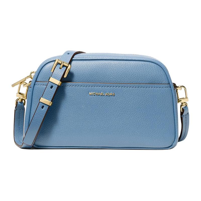 MICHAEL KORS Jet Set solid color design cowhide shoulder bag small size women's blue