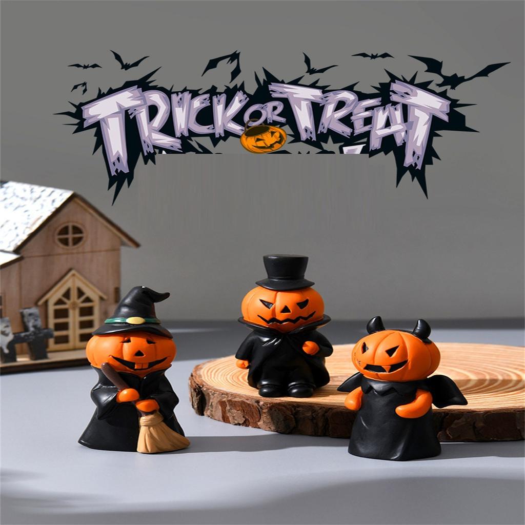 Halloween Miniature Devils Gentleman Doll Set Home Party Tabletop Resin Craft Ornaments