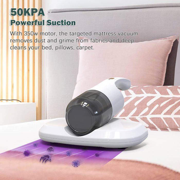 Anti-mite Cordless vacuum cleaner - RUSSBOY - Power 350 W - Vacuum 50 kpa - UV light - Battery 2400 mAh