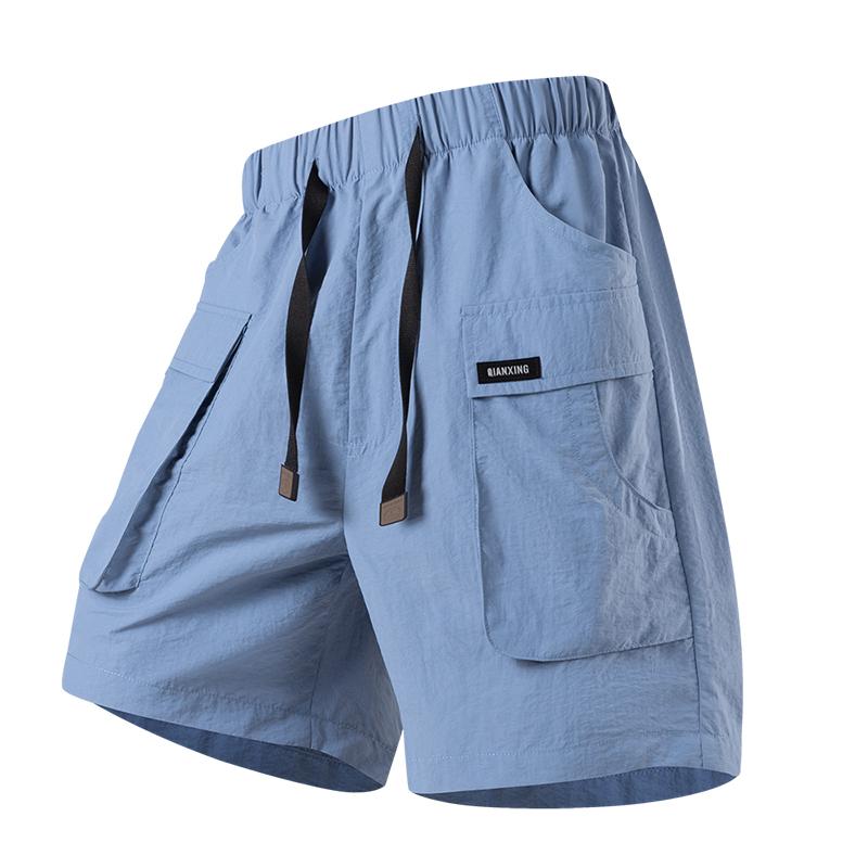 Outdoor Ice Silk Breathable Lightweight Quick Drying Sports Shorts for Men's Summer Loose Workwear Style Five Quarter Shorts