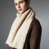 Women Knitted Solid Color Scarf Soft Warm Thick Knit Neck Wrap Classic Plain Scarves for Autumn Winter Coat Matching Daily Wear