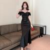 Slim Fit Spaghetti Strap Evening Gown for Nightclub or Technician Uniform