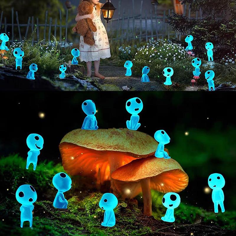 10Pcs Miniatures Luminous Elf Home Garden DIY Accessories Glowing Doll Moss Microlandscape Decoration Home Funny Night Light Toy