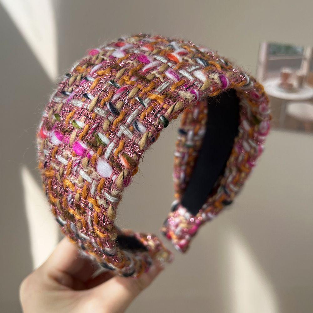Knitted Texture Tweed Knitted Hairband Handmade Craftsmanship Anti-Slip Headband For Women