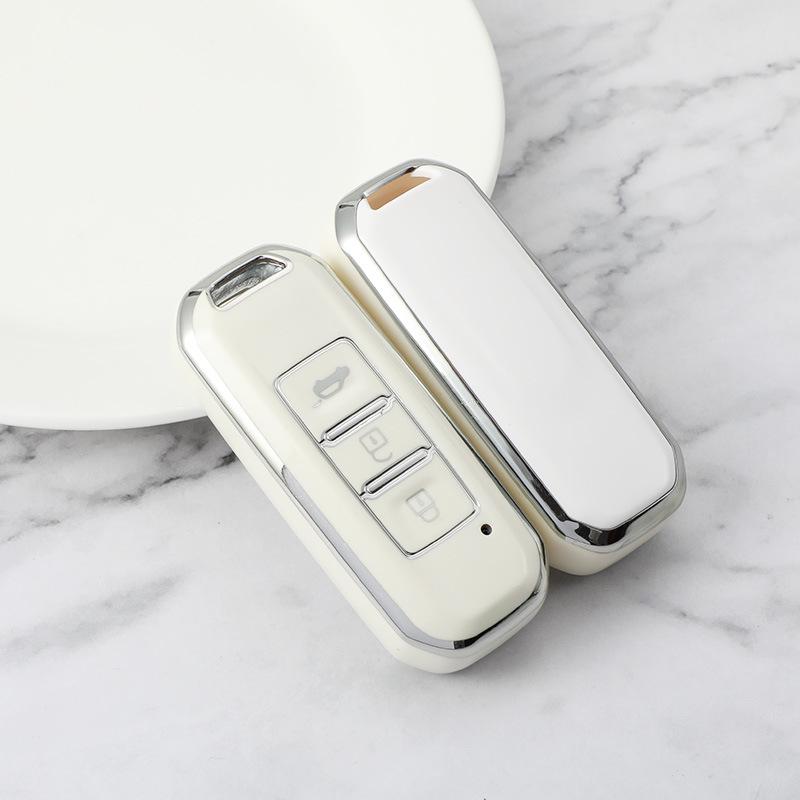 Compatible Key Cover for Baojun 560/530/510/E100 Models - Silver Edge Car Key Shell