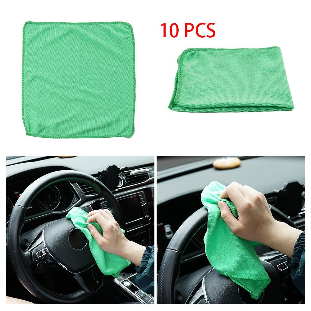 

10Pcs 30x30cm Car Wash Towel Automobile Car Wash Supplies Auto Detailing Polishing Cloth Cleaning Multifunctional Car Care зелёный