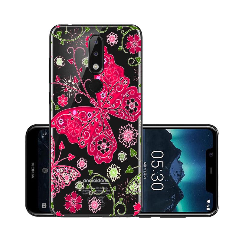 Cadorabo Custodia per Nokia 5.1 / Nokia 5 2018 in CANDY ROSSO - Morbida Cover Protettiva Sottile di Silicone TPU con Bordo Protezione - Ultra Slim Case Antiurto Gel Back Bumper Guscio