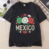 Mexico Floral Unisex T Shirt Mexican Graphic Tee Latina Printed T Shirts Cotton Short Sleeve Round Neck Tees Unisex Clothing Tops