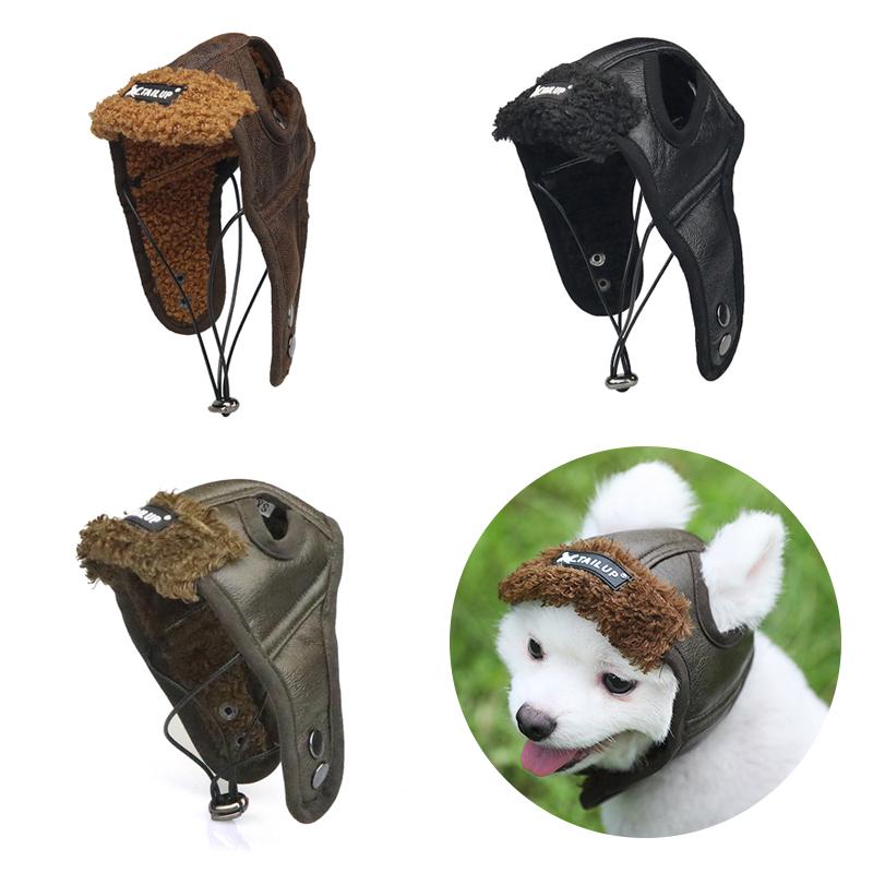 Autumn Winter Costume Cosplay Pet Aviator Cap Dog Protection Hats Windproof Warm Funny