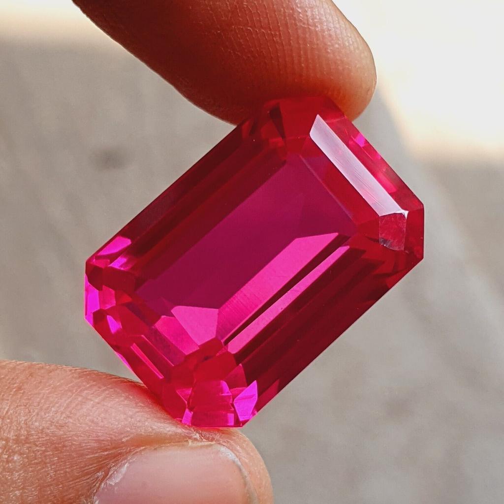 12 Ct Natural Mozambique Rich Pink Sapphire Radiant Cut Loose Gemstone