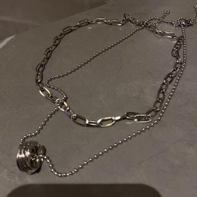 Double-layer Retro Chain Necklace, Men's and Women's New Cold Style Hip-hop Sweater Chain, Personalized Design and Sense Item Decoration