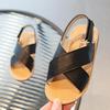Korean Style Velcro Sandals for Girls - 2026 Summer Casual Open Toe Beach Shoes for Kids