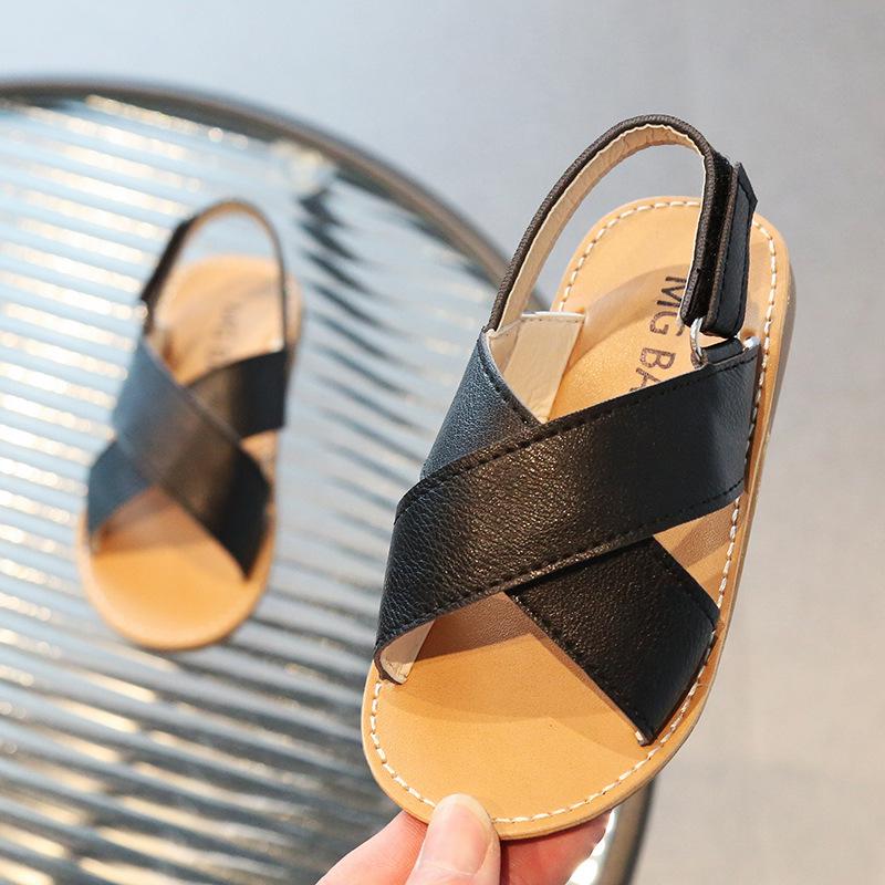 Korean Style Velcro Sandals for Girls - 2026 Summer Casual Open Toe Beach Shoes for Kids