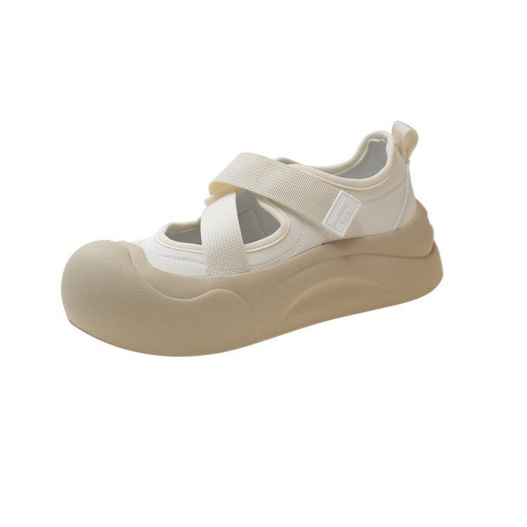 Platform ballet Mary Jane sandals women's outerwear 2025 spring new big head ugly cute shoes sports student hole shoes