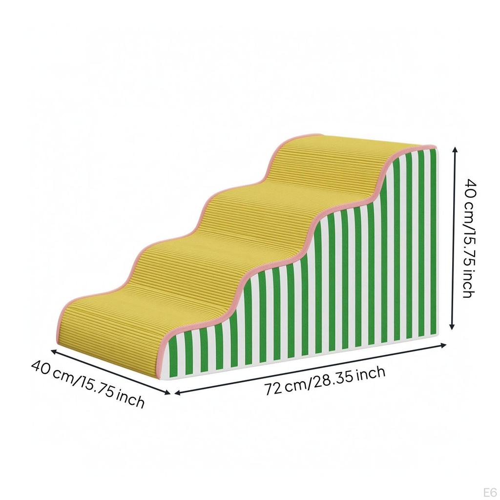 Foam Dog Stairs | Easy to Clean, Sturdy, Pet Steps with Washable Cover, for Sofa 2step Yellow Green
