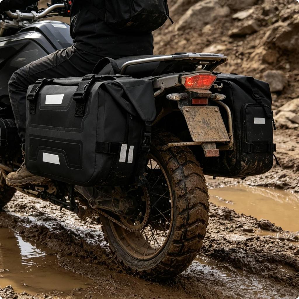 Motorcycle Saddlebags Waterproof Side Bags Soft-Sided Luggage