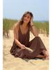 European Seaside Holiday Backless Spaghetti Strap Women's Summer V-Neck Maxi Dress