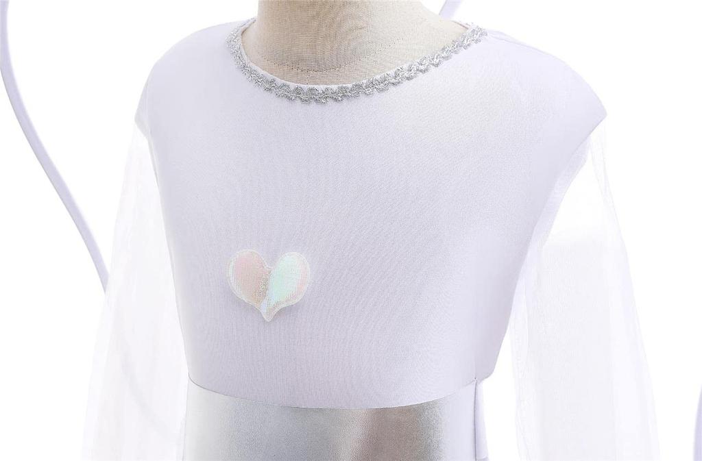 Dressy Daisy White Angel Halloween Costume with Wings and Halo for Toddler Girls, Size 4-5