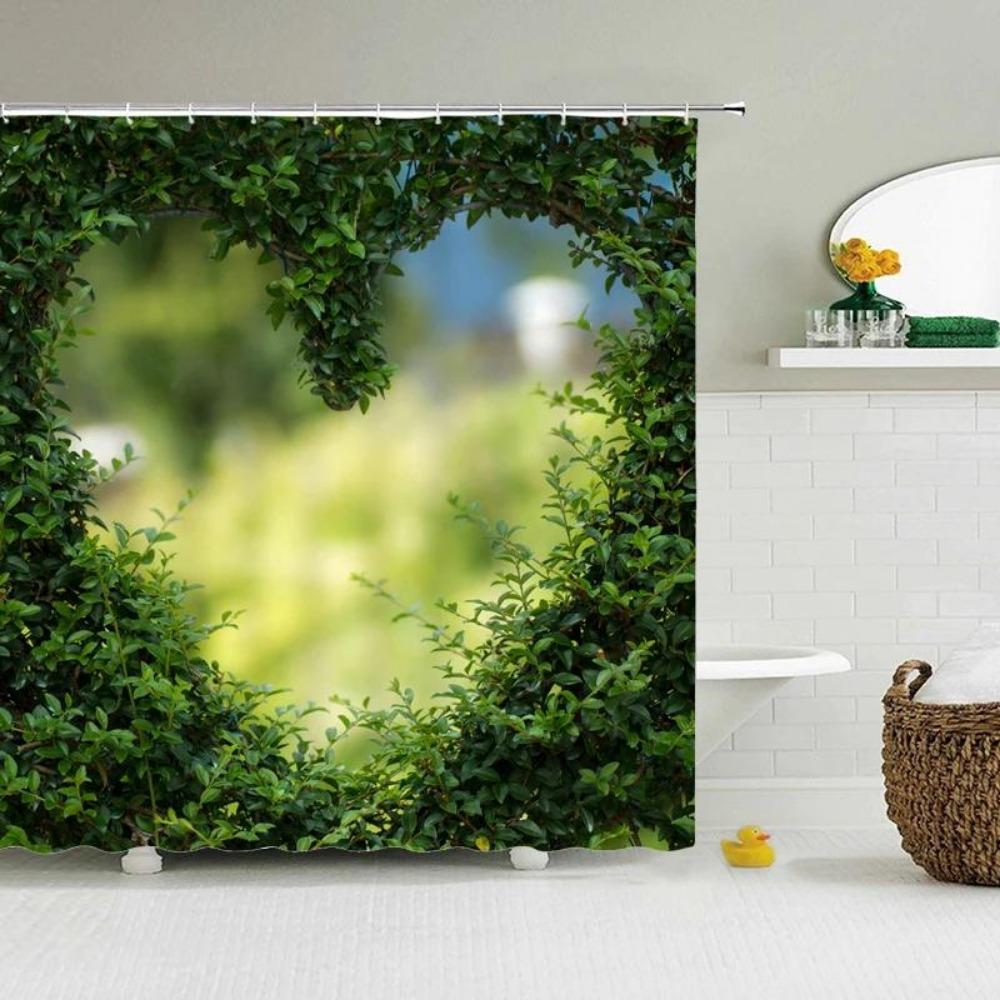 

Современная занавеска для душа «Лес» Зеленое растение Дерево Пейзаж Занавеска для душа Ванная комната Водонепроницаемый Декор для ванной комнаты cortina de la ducha 90x180cm