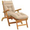 Sun Lounger Cushion VIANEN 100percent  Polyester Cream 200 x 50 x 8 cm