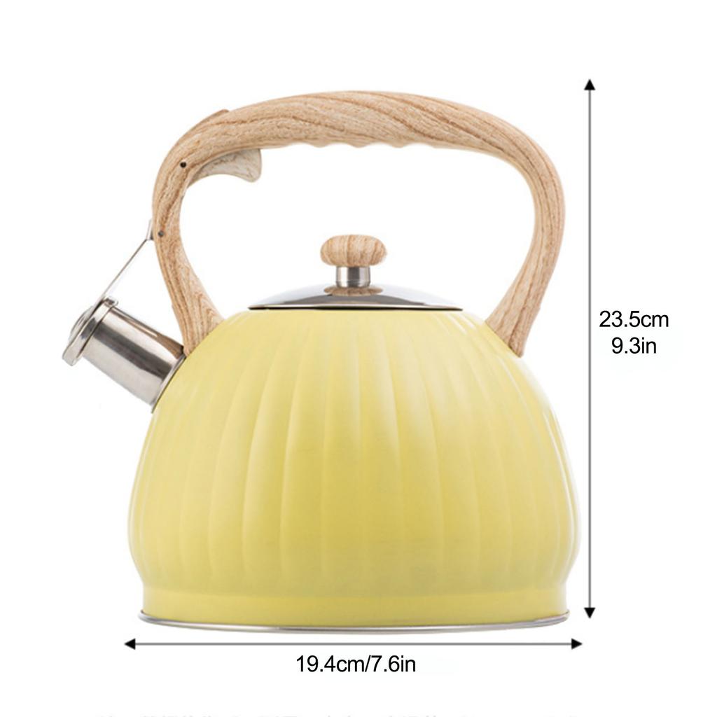 3.5L Black Whistling Kettle Pumpkin Shape Stovetop Tea Pot for 1 8 People