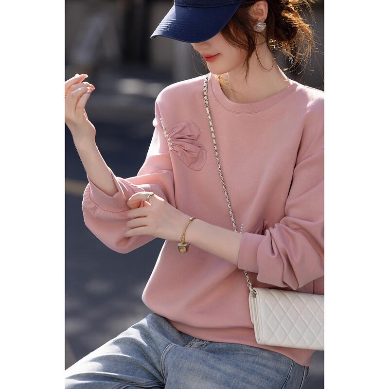 Demana Spring 3D Butterfly Appliqué Beaded Air Layer Sweatshirt