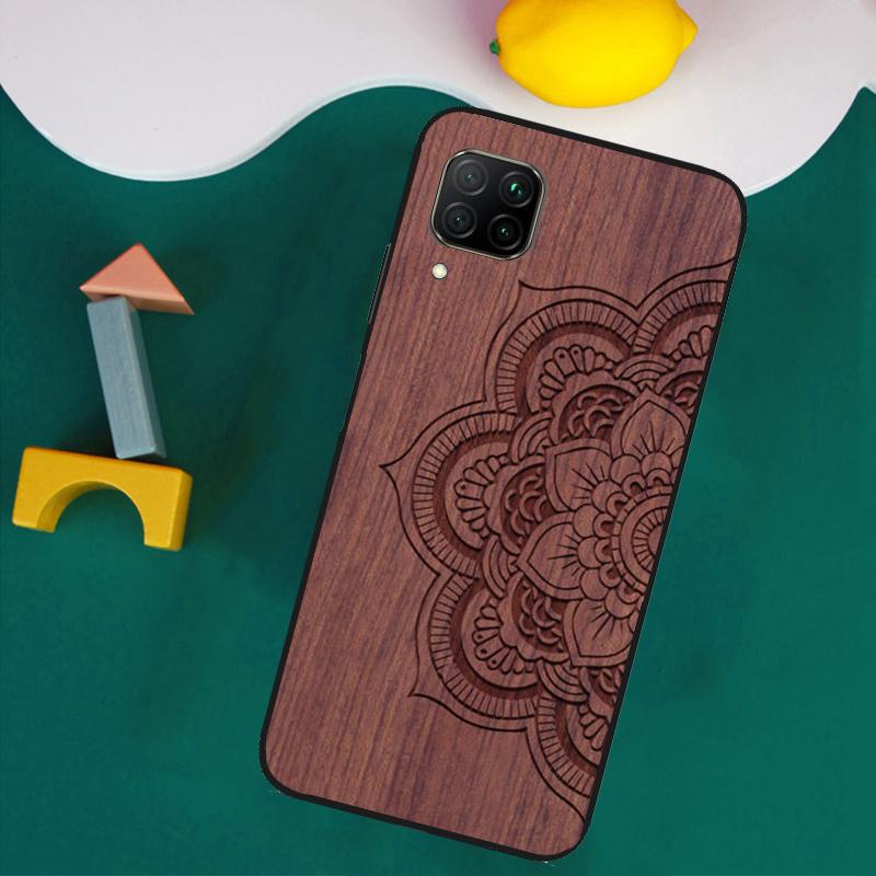 Mandala Floral Wood Case For Huawei P30 Pro P20 P40 Lite Nova 8i 3i 7i 11i 9 10 SE 5T Y60 Y61 Y70 Y90 Y91 Cover