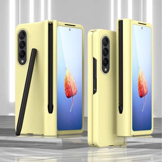 Full Body Glass Film Phone Case For Samsung Galaxy Z Fold4 5g Fold 4 Fold3 Fold2 Fold 3 2 Zfold4 S Pen Holder Folding Cover