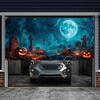 Halloween Ghost Garage Banner - Vibrant Polyester Fabric, Large Outdoor Wall Decorationzyc