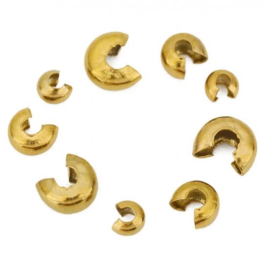 20 Piezas Acero Inoxidable PVD Nunca Se Desvanece Cubierta de Terminales de Engaste 4 5 6 mm Cuentas Espaciadoras Tope Para Fabricación de Collares Pulseras Joyería