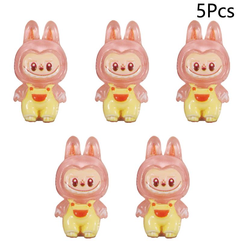 5Pcs Cartoon Cute Luminous  Doll Micro Landscape Mobile Phone Mirrors Diy Resin Decoration Accessories Glow Toy