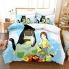 Die meisterhafte Katze ist heute wieder deprimiert Bettwäscheset Cartoon Anime Dreiteiliges Set Erwachsene Kind Schlafzimmer Bettbezugsets