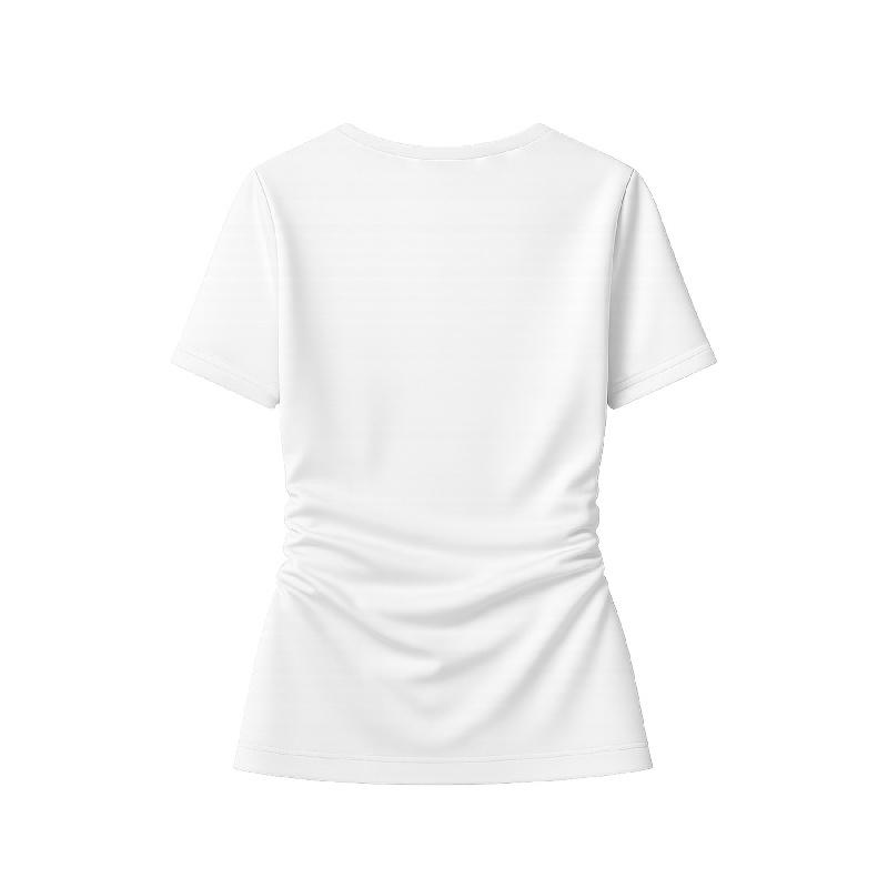 2026 New Women's Short-Sleeve Stretch V-Neck Slim Fit Casual Solid Color T-Shirt