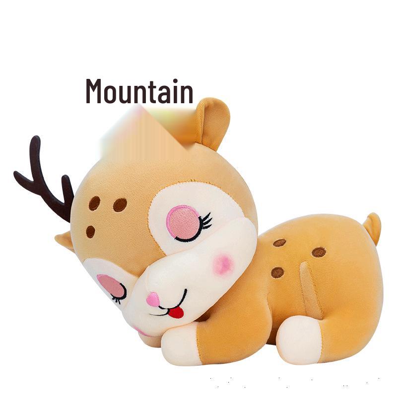 Cute Plum Blossom Deer Plush Toy - Sleep Companion & Hug Pillow - Girls' Birthday Gift
