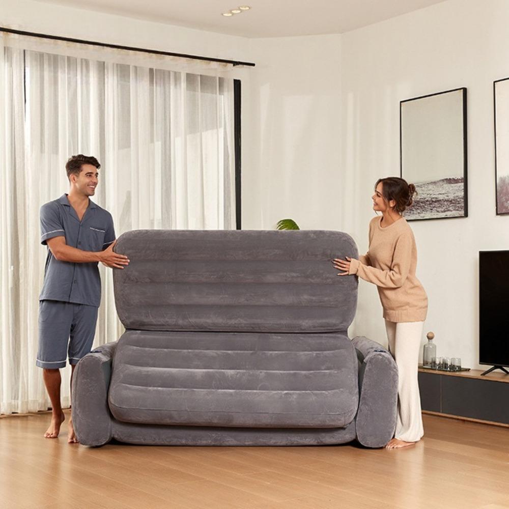 Inflatable Foldable Sofa Lazy Chair Thickened Double Bed for Home Nap Lounge Comfortable