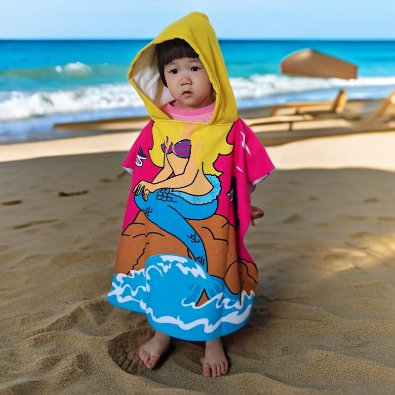 Children's Microfiber Hooded Bath Towel Cloak - Quick-Dry & Absorbent