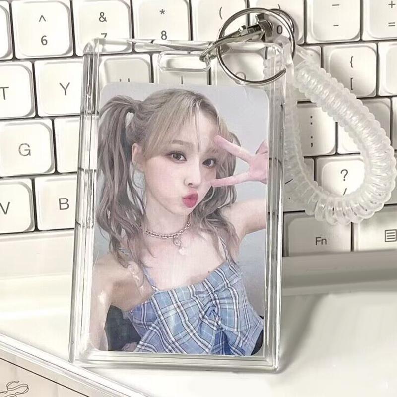 

Прозрачный акриловый двойной защитный чехол для карт эластичный брелок карта для проезда в общественном транспорте обложка для маленькой карты карта для контроля доступа 90mm