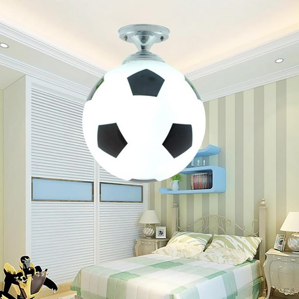 Kid' Bedroom Glass Football Flush Mount Ceiling Light Creative Soccer Children's Boys Room